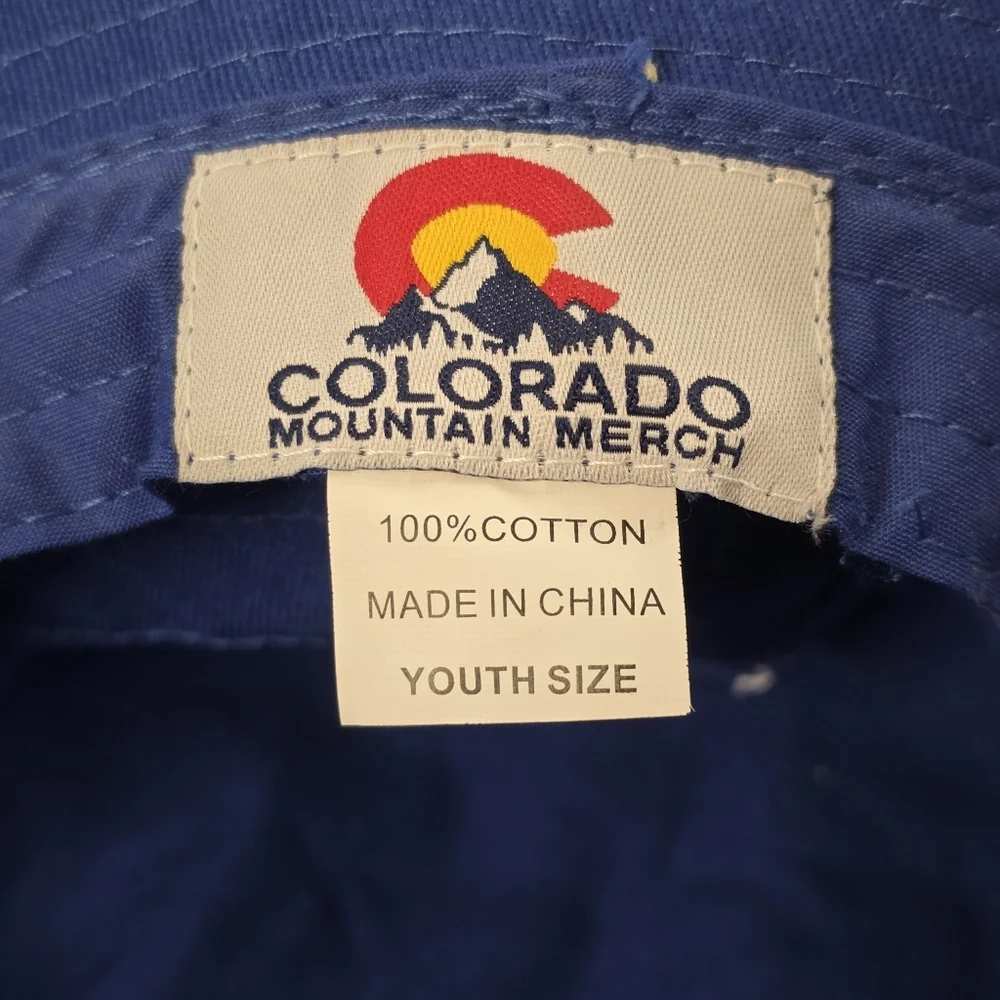 Colorado State Flag Bucket Hat Youth OS Blue White Red 100% Cotton Outdoor